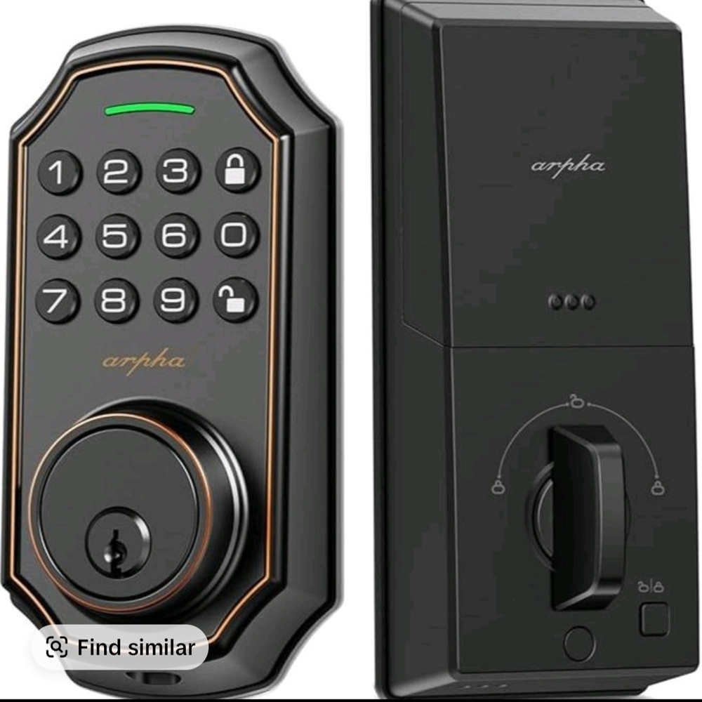 Arpha Black Electronic Keypad Deadbolt